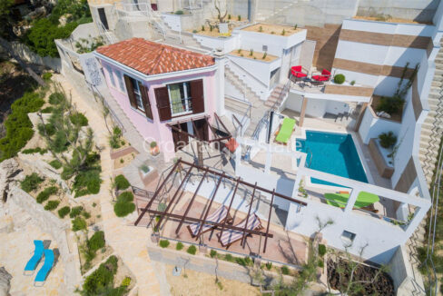 A villa with an additional house for sale in Split, Croatia, with a cascading terrcae